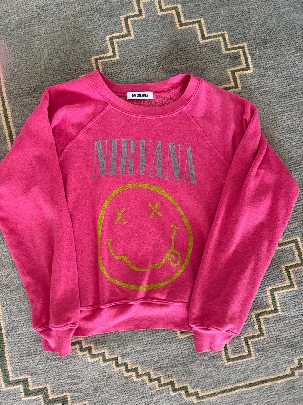 Daydreamer Pink Nirvana Smiley Graphic Sweatshirt
